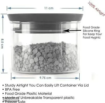 Sturdy Airtight Transparent Jar Round Shape Container 500 ml (Blue Set 6)-thumb4