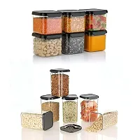 Plastic Storage Jar Container Set Air-Tight BPA Free (500ml - Pack of 6 and 1100ml Pack of 6)-thumb1