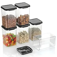 Plastic Storage Jar  Container Set Air-Tight BPA Free 1100 ML Set 12 Black-thumb3