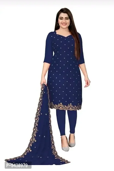 Attractive Georgette Unstitched Dress Material with Dupatta-thumb0