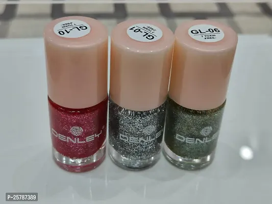 nail polish  glitter  multicolor denley andrea nail  enamel pack of 3