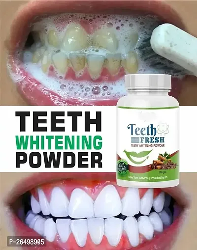 AJC Teeth Whitening Powder, For Shiny Polished Teeth, Improves Teeth Whiteness and Brightness, Helps Fight Plaque, Removes Stains, Freshens Breath, Natural Ingredients, 100gm