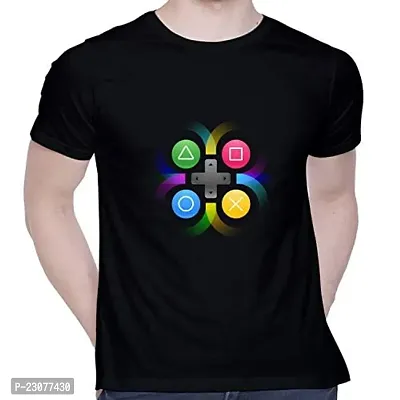 Stylish Multicoloured Cotton Graphic Printed Round Neck Tees For Men-thumb0