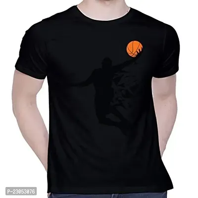 Comfortable Black Cotton Tees For Men-thumb0