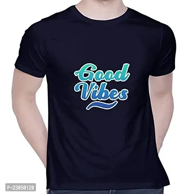 Comfortable Navy Blue Cotton Tees For Men