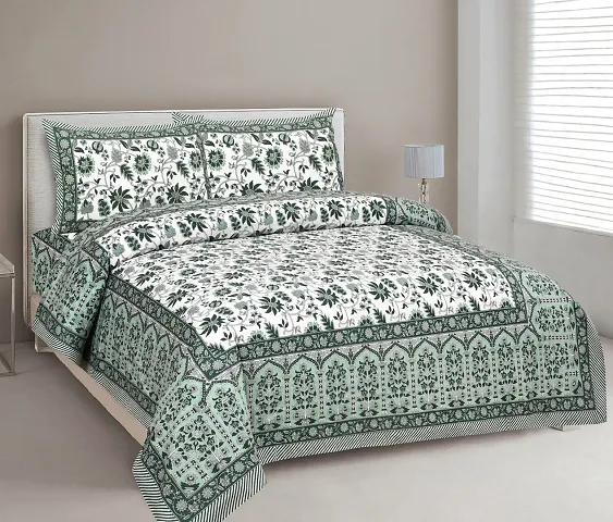 Jaipur Print Cotton Flat Double Bedsheet