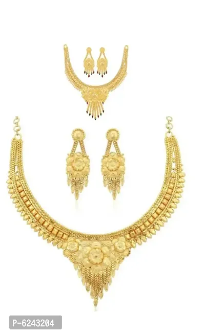Alluring Gold Plated Alloy Jewellery Set For Women- Pack Of 2