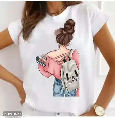 Classic Polyester Printed Tshirt for Women-thumb0