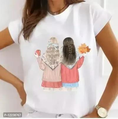 Classic Polyester Printed Tshirt for Women-thumb0