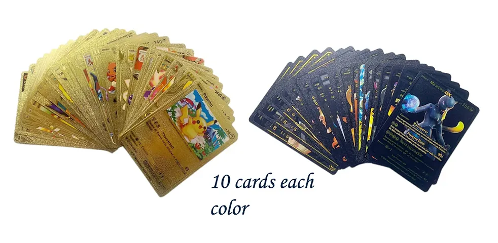 Ancientkart 20 cards Waterproof cards Anime rare PVC plastic cards pokemon cards Golden pokemon cards