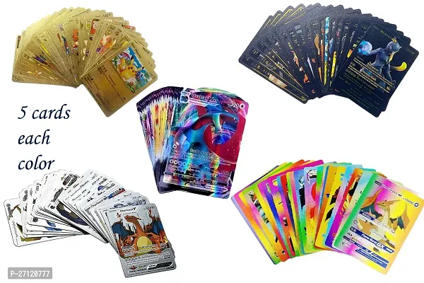 Ancientkart 25 cards Waterproof cards Anime rare PVC plastic cards pokemon cards Golden pokemon cards-thumb0