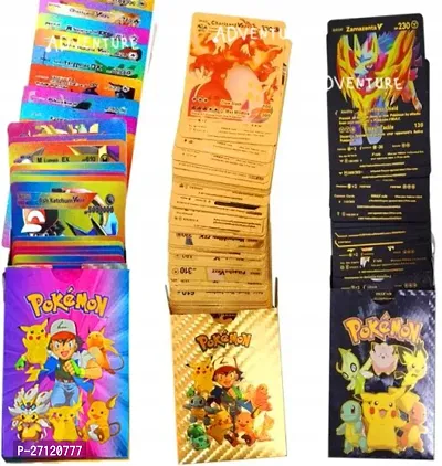 Ancientkart 25 cards Waterproof cards Anime rare PVC plastic cards pokemon cards Golden pokemon cards-thumb3