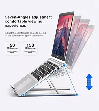Adjustable Laptop Stand Laptop Table For Upto 40.64 cm (16) Silver with 6 Adjustable Levels.-thumb1