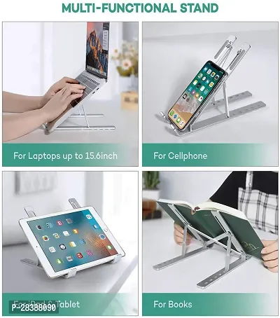 Adjustable Laptop Stand Laptop Table For Upto 40.64 cm (16) Silver with 6 Adjustable Levels.-thumb3