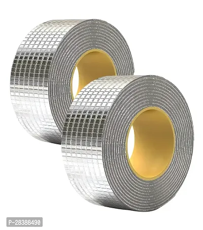 Super Strong Waterproof Permanent Repair Aluminum Butyl Tape Silver Single Sided Duct Tape ( Pack of 2 )-thumb0