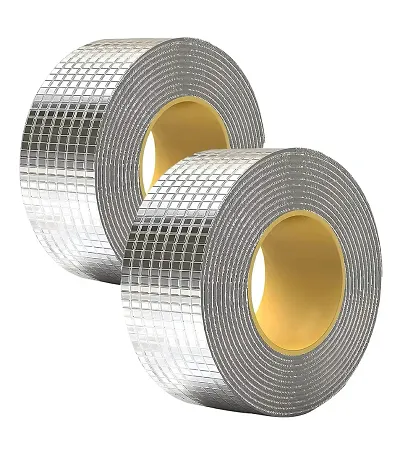 Super Strong Waterproof Permanent Repair Aluminum Butyl Tape Silver Single Sided Duct Tape ( Pack of 2 )