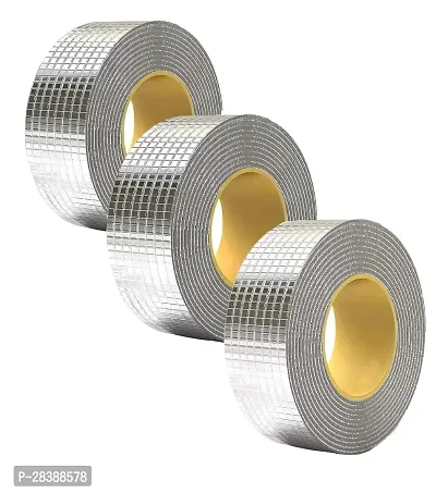 Super Strong Waterproof Permanent Repair Aluminum Butyl Tape Silver Single Sided Duct Tape ( Pack of 3 )-thumb0