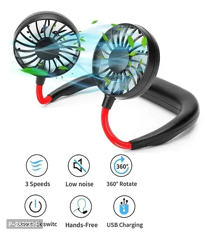 Rechargeable Portable Neck Fan with 3 Speed Modes Battery Operated-thumb5