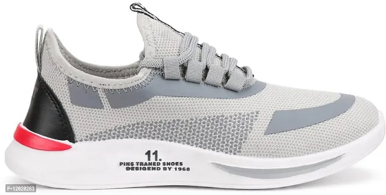 Stylish Grey PVC Self Design Shoes For Men-thumb0