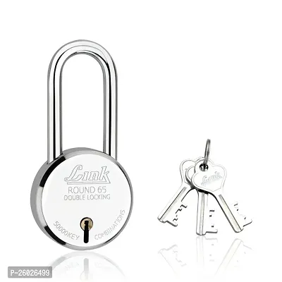 Double Locking Steel Lock With Hardened Shackle And Brass Lever-thumb0