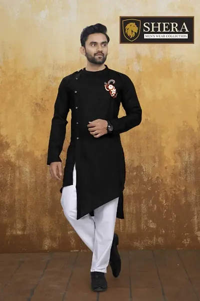 Men's Solid Designer Kurta Bottom Set