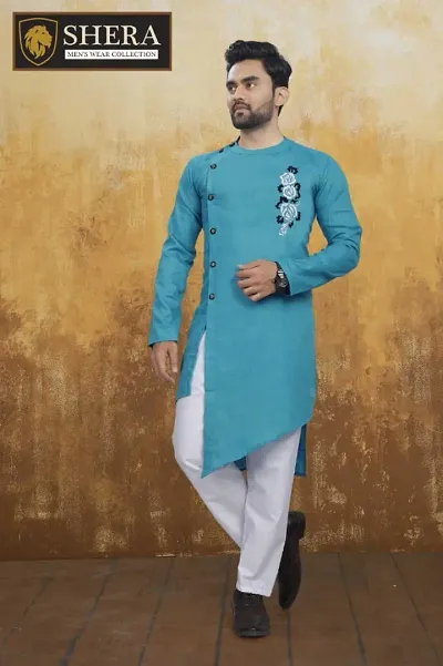 Elegant Cotton Kurta Pyjama Sets For Men