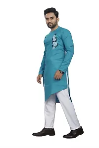 Men's Solid Ruby Cotton Designer Kurta  Bottom Set-thumb2