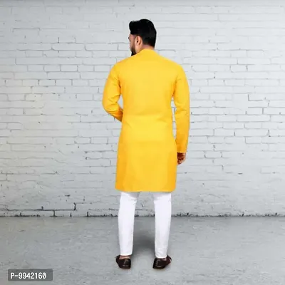 Attractive Yellow color men's Kurta Set-thumb3