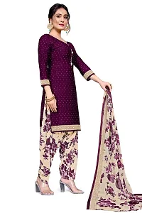 Elegant Cotton Blend Printed Dress Material with Dupatta For Women-thumb1