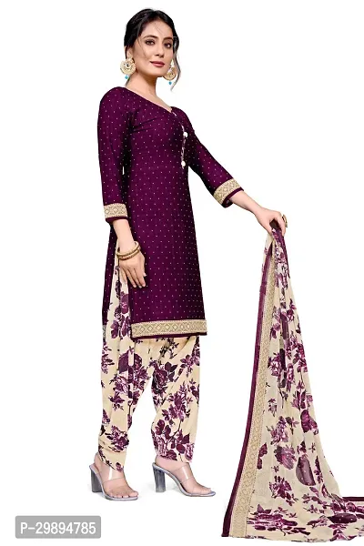 Elegant Cotton Blend Printed Dress Material with Dupatta For Women-thumb2