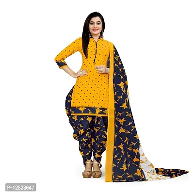 Elegant Cotton Printed Dress Material with Dupatta For Women