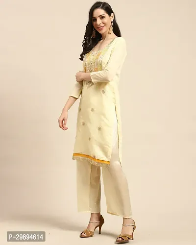 Elegant Chanderi Silk Embroidered Dress Material with Dupatta For Women-thumb3