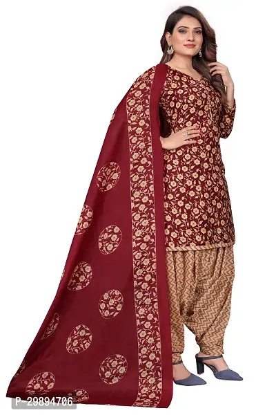 Elegant Cotton Blend Printed Dress Material with Dupatta For Women-thumb2