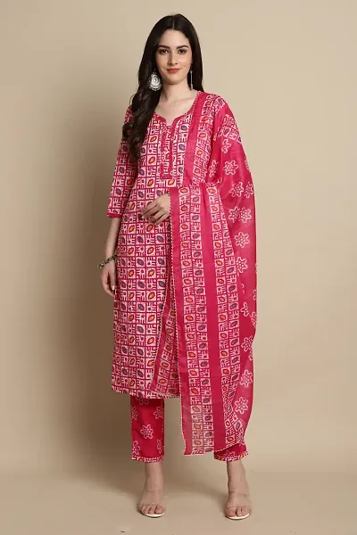 Styish Rayon Printed Straight Kurta Bottom Set