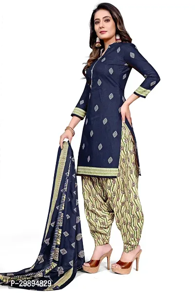 Elegant Cotton Blend Printed Dress Material with Dupatta For Women-thumb3