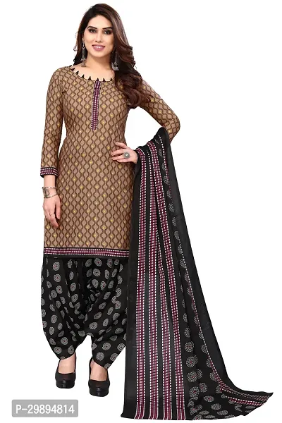 Elegant Cotton Blend Printed Dress Material with Dupatta For Women