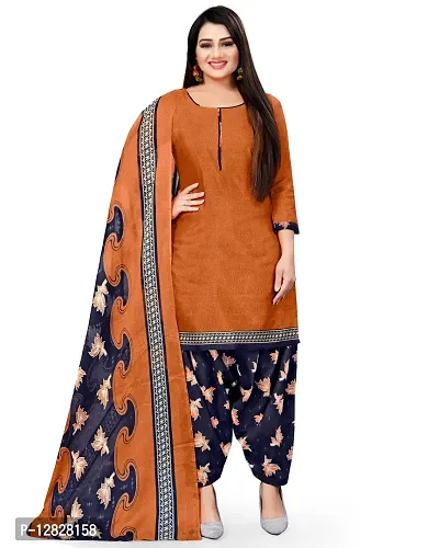 Elegant Cotton Printed Dress Material With Dupatta For Women