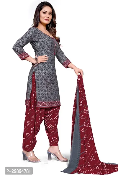 Elegant Cotton Blend Printed Dress Material with Dupatta For Women-thumb2