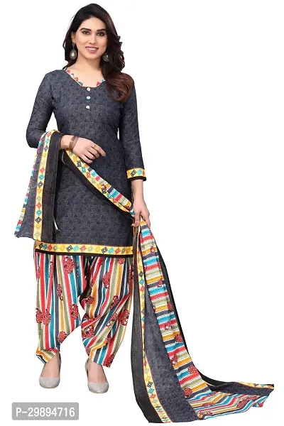 Elegant Cotton Blend Printed Dress Material with Dupatta For Women