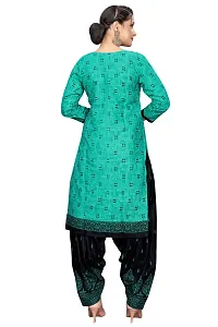 Stylish Green Cotton Blend Kurta, Bottom And Dupatta Set For Women-thumb4