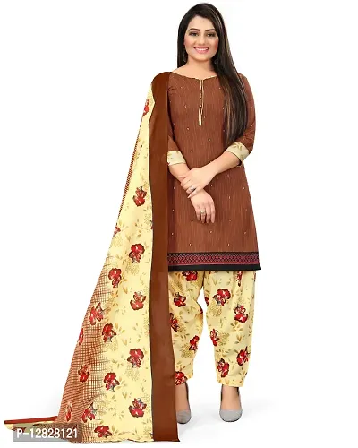 Elegant Cotton Printed Dress Material with Dupatta For Women-thumb0