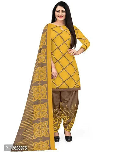 Elegant Cotton Printed Dress Material with Dupatta For Women-thumb0