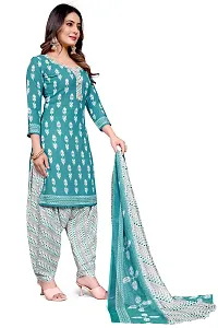 Elegant Cotton Blend Printed Dress Material with Dupatta For Women-thumb1