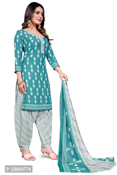 Elegant Cotton Blend Printed Dress Material with Dupatta For Women-thumb2