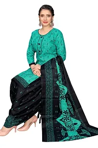 Stylish Green Cotton Blend Kurta, Bottom And Dupatta Set For Women-thumb3