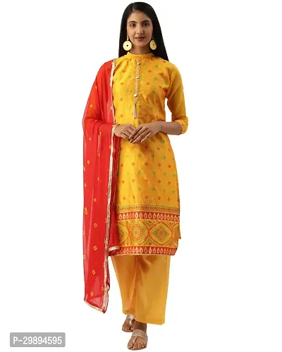 Elegant Banarasi Silk Jacquard Weave Dress Material with Dupatta For Women-thumb0