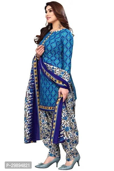 Elegant Cotton Blend Printed Dress Material with Dupatta For Women-thumb2