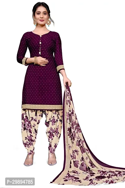 Elegant Cotton Blend Printed Dress Material with Dupatta For Women-thumb0