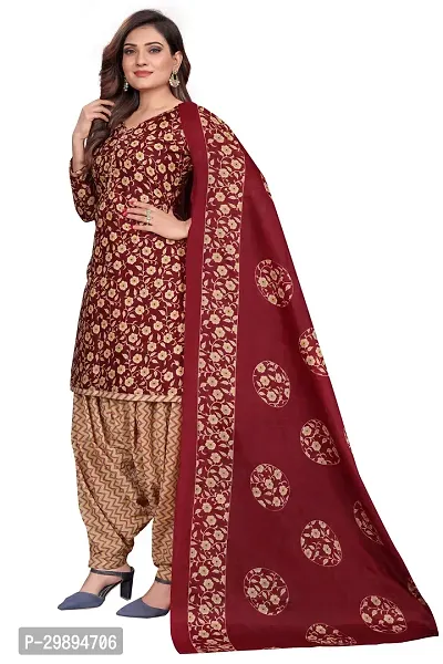 Elegant Cotton Blend Printed Dress Material with Dupatta For Women-thumb3