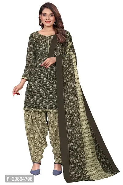 Elegant Cotton Blend Printed Dress Material with Dupatta For Women